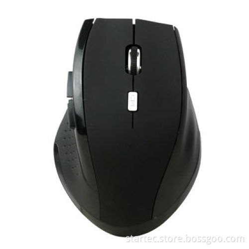 6D/2.4GHz Wireless Mouse, Metal Scroll, Black Rubber Coated Finish